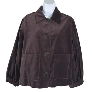 Toast Cotton Velvet Jacket Womens Size 8 Bitter Chocolate Cotton NWT CJ-2217 - Picture 1 of 11