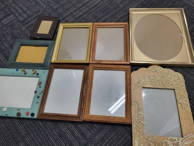 LOTE de 9 marcos de madera grandes medianos pequeños al azar Foto 1 de 4