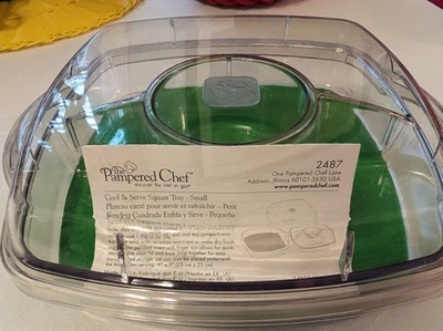Pampered Chef Cool & Serve Square Tray Small Potluck Picnic Party #2487 NEW - Image 1 of 4
