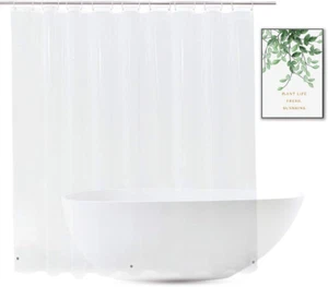 Extra Wide Shower Curtain Liner 108 X 72, Waterproof Heavy Duty Clear Vinyl Show - Picture 1 of 12