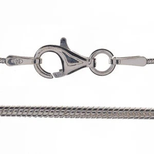 925 Sterling Silver Chain Necklace Rounded Snake 1mm Italian Jewellery Gift - Picture 1 of 12