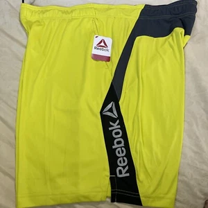 Reebok Athletic Surge Trainingsshorts Herren - Größe: 2XL - Neongrün - Neu mit Etikett - Bild 1 von 3