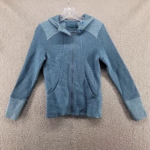PrAna blau Wollmischung Chevron Patch Reißverschluss Pullover Jacke, X Small - Bild 1 von 8