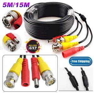 5M-15M BNC DC Power Lead CCTV Security Camera DVR Video Record Extension Cable - Picture 1 of 19