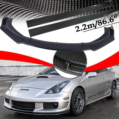 For Toyota Celica 2000-2005 Front Bumper Lip Splitter Side Skirt Carbon Fiber Foto 1 de 4