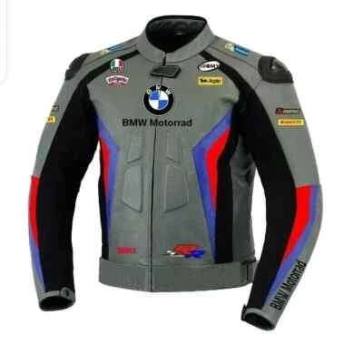 CHAQUETA DE CUERO PERSONALIZADA NUEVA BMW MOTO MOTO HOMBRE CARRERAS MOTOCICLISTA Foto 1 de 4