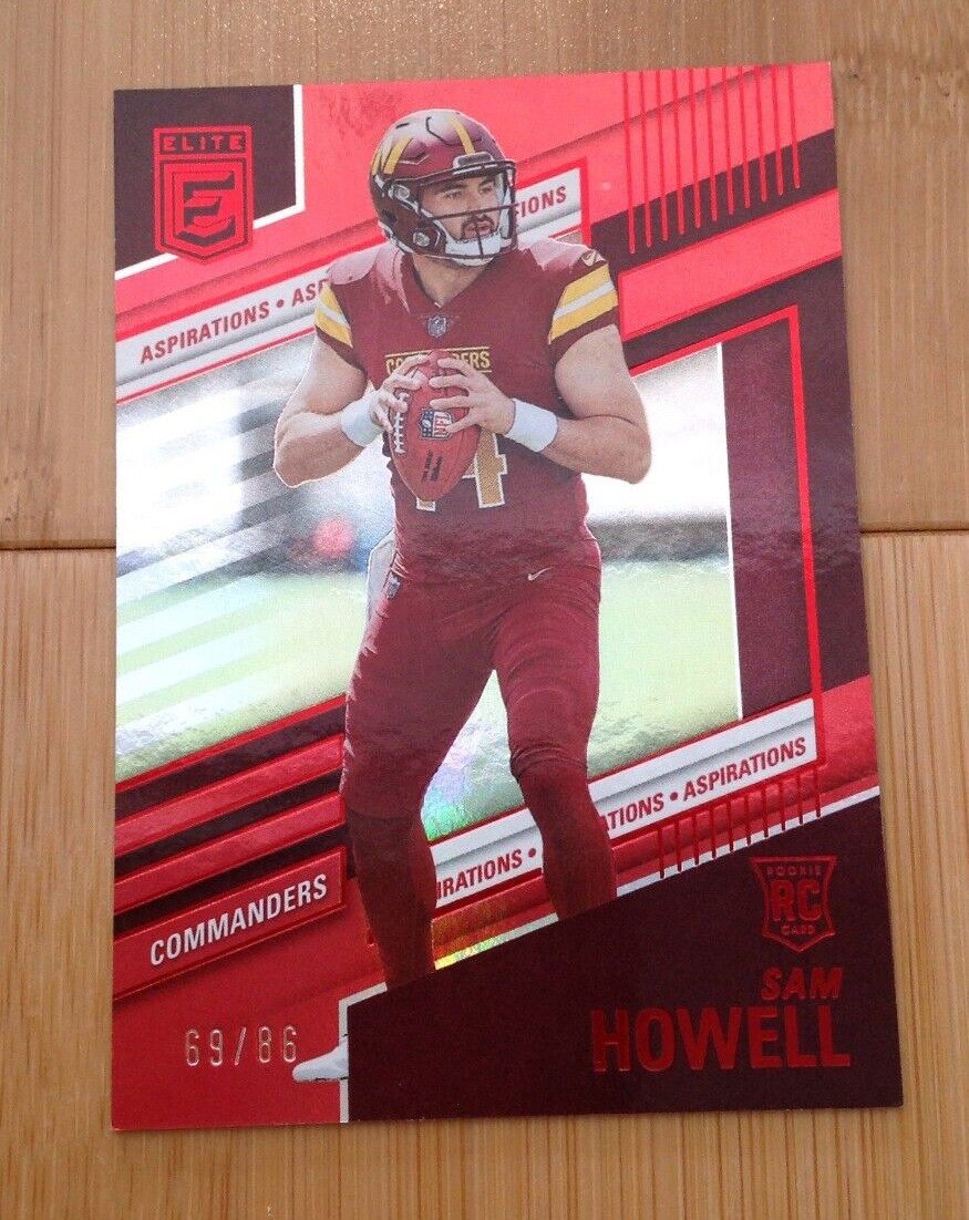 SAM HOWELL 2022 DONRUSS ELITE RC ROOKIE RED ASPIRATIONS PARALLEL 69/86 #104