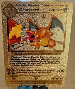 Pokemon Charizard 120HP Gold Foil 🔥card 4/102 Near Mint /Mint Textured - Picture 1 of 2