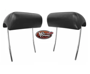 BLACK headrest (pr) 69-72 GTO Chevelle Cutlass 442 GS Chevy Impala Monte Carlo - Picture 1 of 2