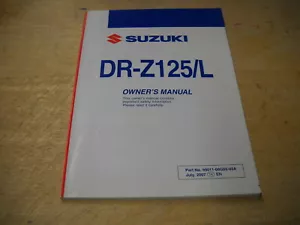 OEM Suzuki Dr-Z125/L Owners Service Manual 2007 99011-08G55-03A - Picture 1 of 4