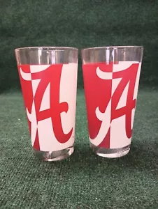 Alabama Crimson Tide Football Arby's Promo 16 oz. Glasses Tumbler SET OF 2 Cups - Picture 1 of 8
