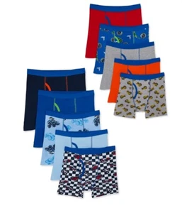 Wonder Nation Big Boys Underwear Soft 100% Cotton Boxer Briefs 10-Pack sz M (8) - Picture 1 of 4