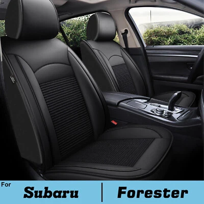 Deluxe Car 2-Seat Cover Faux Leather Front Row Pad For SUBARU Forester 1998-2024 — 第 1/4 张图片