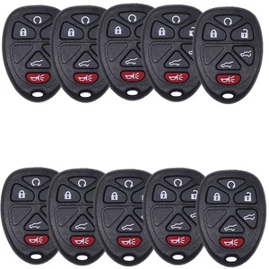 10Pcs For GMC Yukon Cadillac Escalade Chevrolet 6 Buttons Remote Key Shell Fob - Picture 1 of 6
