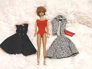 Vintage Barbie Bubblecut Midge 1962 W/2 Dresses, Swimsuit & Purse - Picture 1 of 23