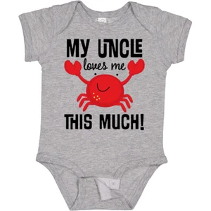 Inktastic Uncle Loves Me Childs Crab Baby Bodysuit Niece Nephew From Cute Funny - Picture 1 of 15