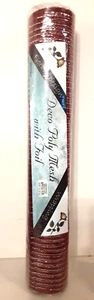 Deco Poly Mesh With Foil Magenta and Silver 21 in x 30 ft NIB - Picture 1 of 3