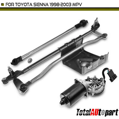 Conjunto de acoplamiento de limpiaparabrisas con motor para Toyota Sienna 1998-2002 2003 delantero Foto 1 de 4