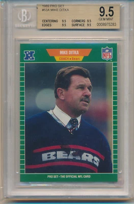 1989 Pro Set Football Mike Ditka (#53A) (HOF) (All 9.5 Sub Grades) BGS9.5 BGS - Image 1 of 2