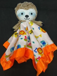 Baby Starters Sloth Security Blanket Lovey Orange Satin Trim Nunu 2021 - Picture 1 of 3