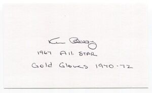 Ken Berry Signed 3x5 Index Card Autographed All-Star, 2x Gold Glove Award