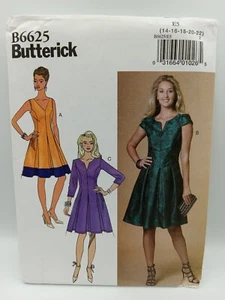 Butterick 6625 Misses' Fitted Dress Uncut Pattern 14-22 Princess Seams Pleats - Picture 1 of 2