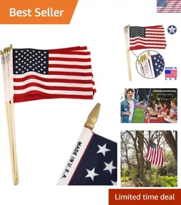 Durable 12x18 Inch American Flags on 30 Inch Sticks - Perfect for Memorial Day - Picture 1 of 9