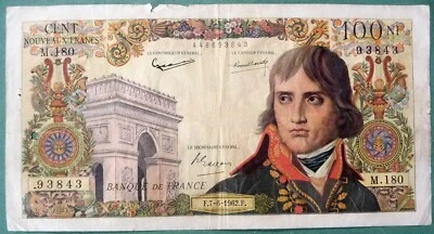 FRANCE 100 NEW FRANCS, P144, ISSUED 07.06. 1962, NAPOLEON - Image 1 of 2