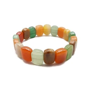 Multi Jade Double Drill Bracelet Size Approx 10x14mm Length 7.5" (10x14mm) - Picture 1 of 2