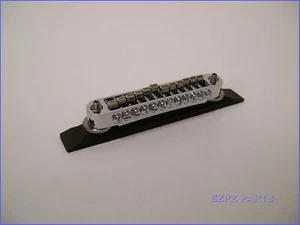 12 String Chrome TuneOmatic with Individual Saddles + Flat Wood Base EZPZ PARTS - Picture 1 of 5