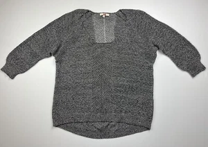 Womens Blouse Top JAG Loose Knit Top size L Large Grey Long Sleeve - Picture 1 of 5