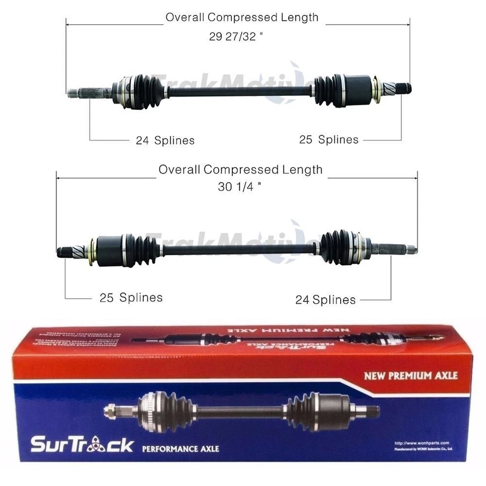 SurTrack 一对套装 2 后 CV 轴轴适用于 9-2X Forester Impreza Legacy H4 AWD — 第 1/1 张图片
