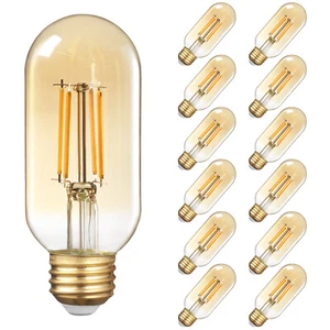 12-Pack T45 LED Edison Bulb Dimmable, 4.5W Antique Tubular LED Bulbs, 2200K - Picture 1 of 8