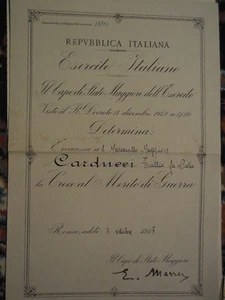 attestato per croce al merito di guerra - Picture 1 of 1