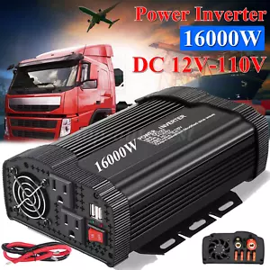 16000W Car Power Inverter DC 12V To AC 110V Pure Sine Wave Solar Converter LCD - Picture 1 of 13