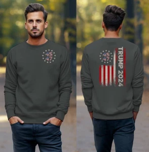 Trump Vance 2024 MAGA Keep America Great 45 47 Never Surrender Fight Sweatshirt - Picture 1 of 27