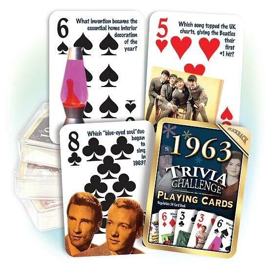 1963 Trivia Challenge Playing Cards: Great Birthday or Anniversary Gift - Image 1 of 1