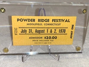 POWDER RIDGE 1970 ROCK FESTIVAL UNUSED CONCERT TICKET JANIS JOPLIN USA Woodstock - Picture 1 of 10