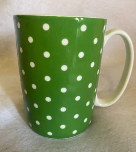 Kate Spade Lenox Coffee Tea Mug - Larabee Polka Dot Green & White - Picture 1 of 3