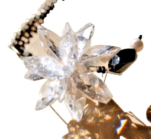 Crystal Suncatcher Prism Flower on String and Chain - Picture 1 of 3