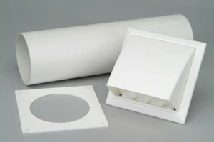 Kit de ventilación de pared secador de tambor salida de tubería externa capucha blanca rejilla 4" 100 mm - Imagen 1 de 4