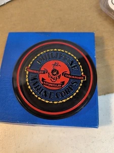 3" MARINE CORPS PHILIPPINE MARINES ROUND FLEET FORCE Glas Briefbeschwerer mit Box - Bild 1 von 3