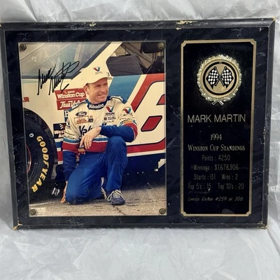 Placa fotográfica firmada por Mark Martin 1994 autografiada 15 X 12 NASCAR ***LEER*** Foto 1 de 4