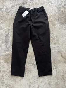 Wax London Black Trousers Cotton Twill Size W32 | New With Tags - Picture 1 of 9