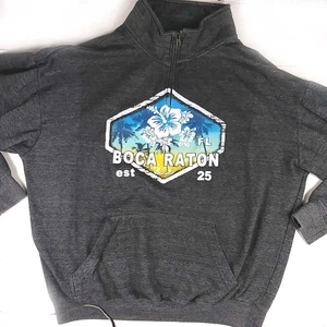 Boca Raton FL Long Sleeve Quarter Zip Pullover Gray Top Size XXL 52 - Picture 1 of 7