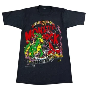 Vintage 1988 Van Halen Band T Shirt Monsters of Rock Tour Black Size Medium - Picture 1 of 10