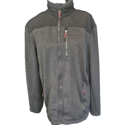 Jaqueta Orvis Feminina Média Preta/Cinza Zíper Completo Malha Esportiva Casaco Externo - Imagem 1 de 4