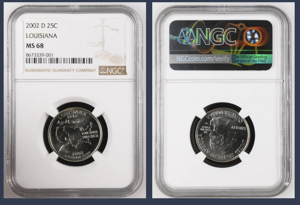 2002-D NGC MS68 Louisiana State Quarter Business Strike 25C - Image 1 of 1
