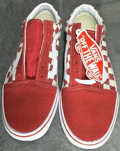 Vans Old Skool Checkerboard Racing Red Skateboard Shoes Women's 7.5/ Men's 6 - Picture 1 of 8