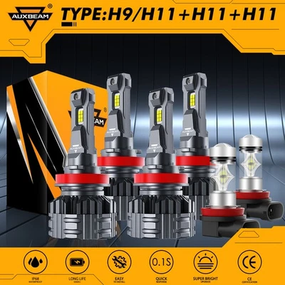 For Chevy Impala 2006-2013 AUXBEAM Canbus LED Headlights Fog Light White Yellow - Image 1 of 4